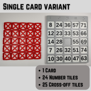 Bingo card bundle (single card)